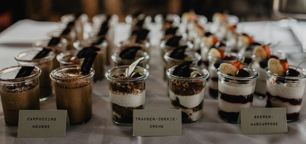 Nachtischideen mit Trauben und einer Creme