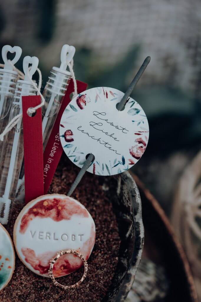 Kleine Papaterie Schilder für Gastgeschenke