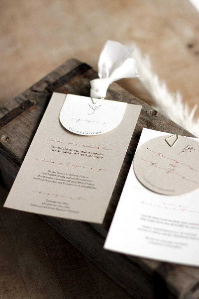 Handgefertigte Menükarten