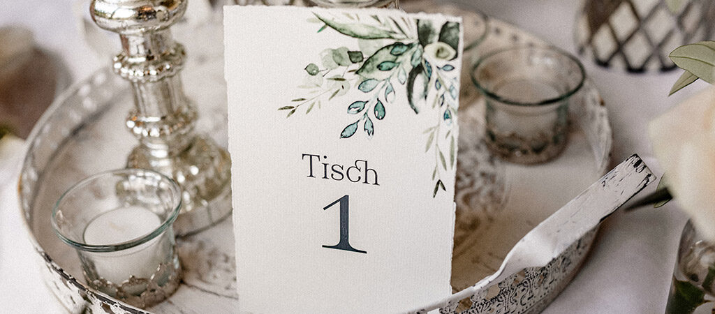 Individuell gestaltete Tischkarten