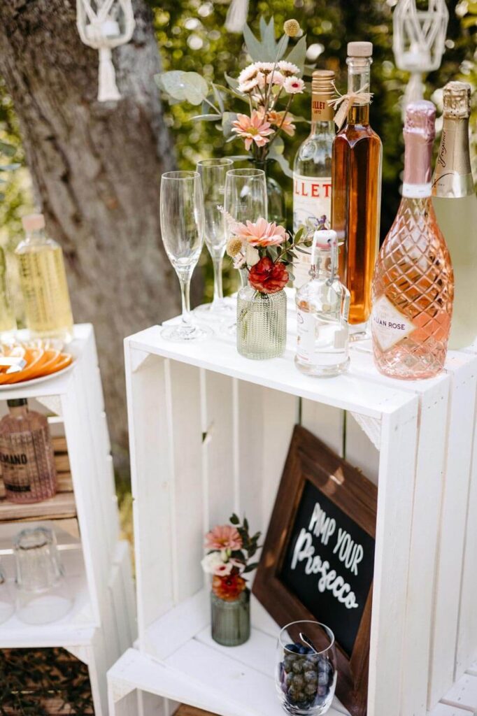 Sektangebot an einer Sektbar Sektangebot an einer Sektbar